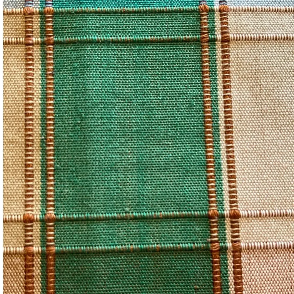 Vintage Perma Prest Tablecloth Fall Home Decor Table Cover Plaid Linen Retro 60s
